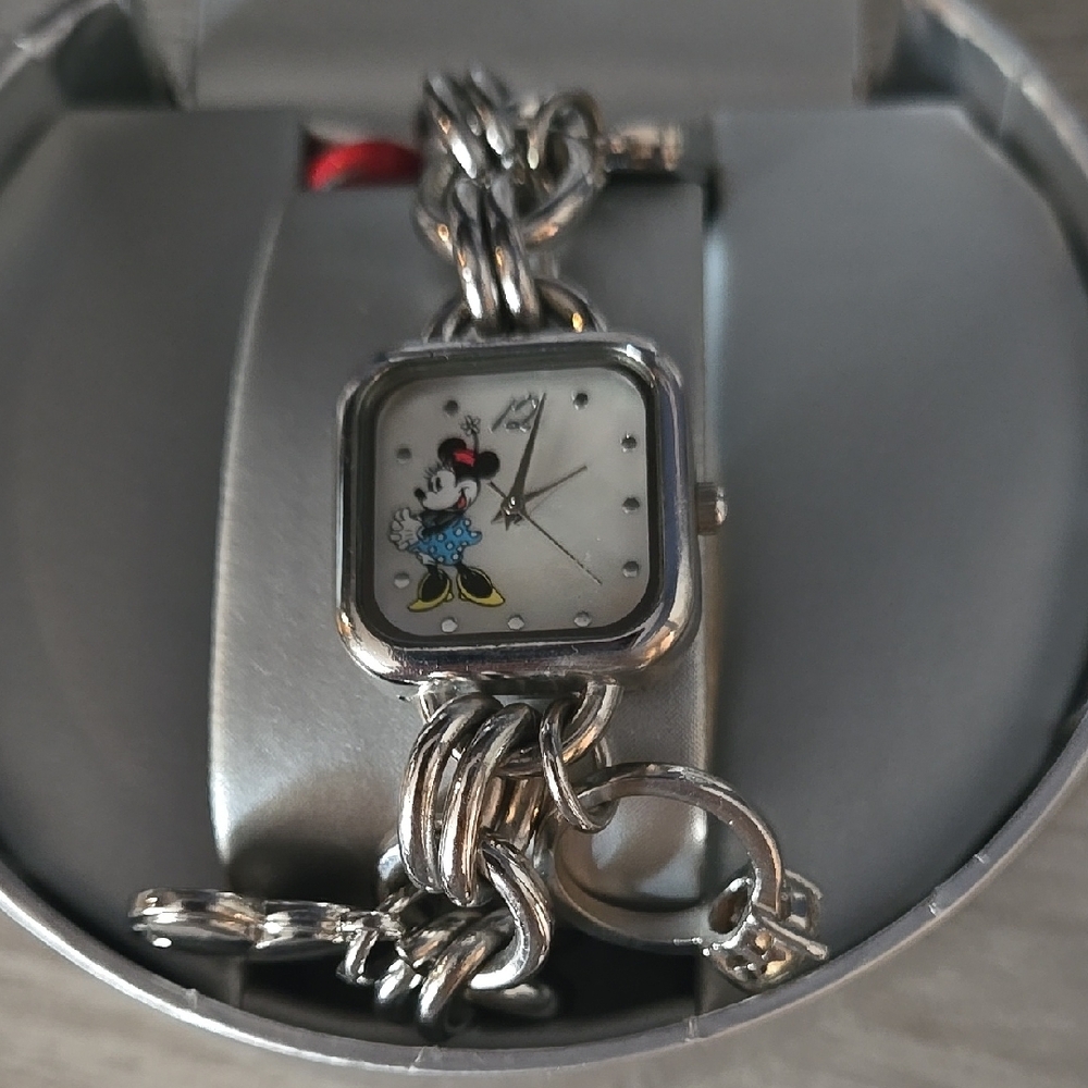 Disney Silver Charm Bracelet Mini Mouse Watch - Picture 2 of 8